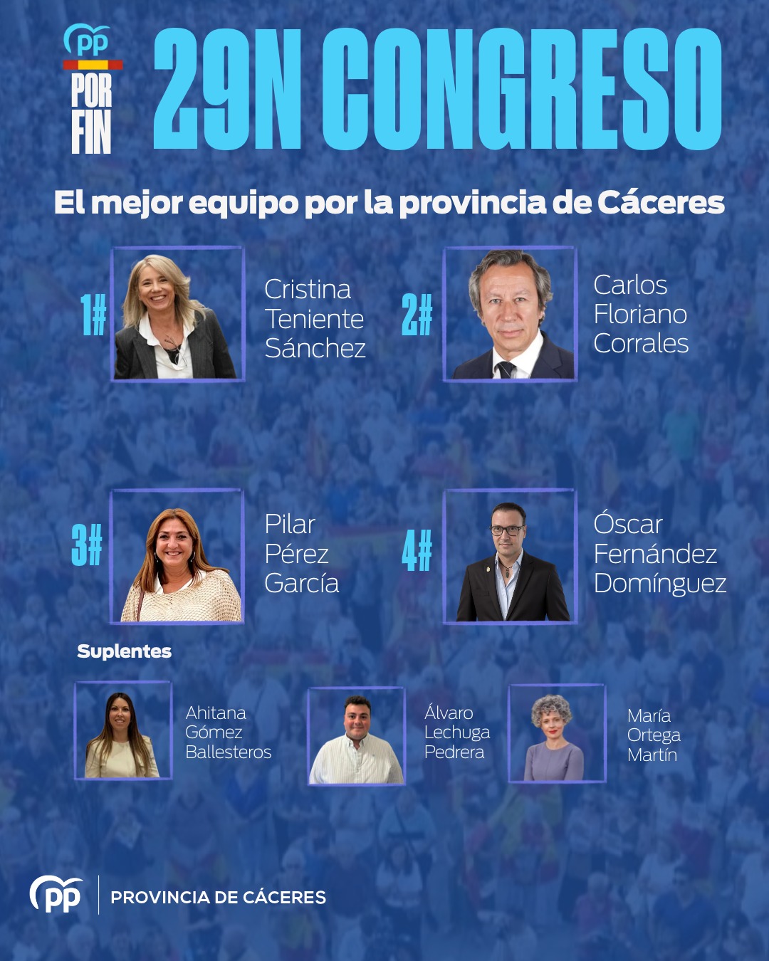 Listas del Partido Popular para el Congreso y el Senado en Extremadura